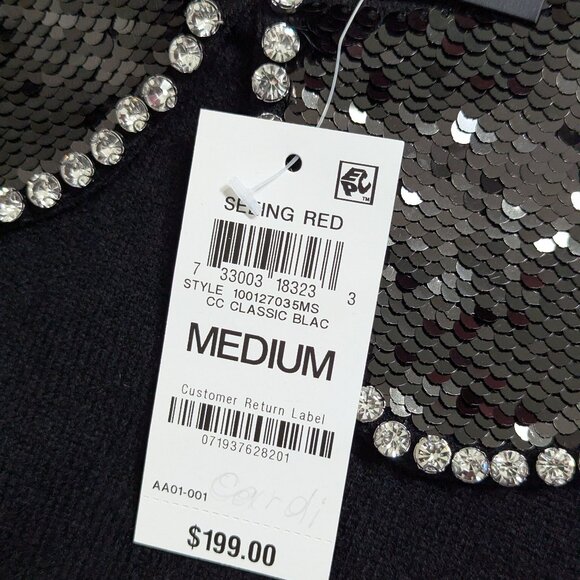 Charter Club Cashmere Detachable-Sequinned-Collar Sweater M - Picture 7 of 7